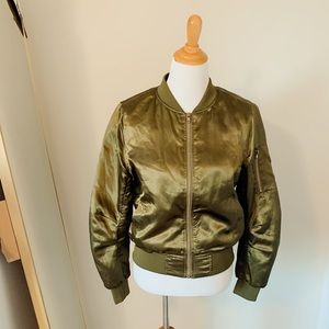 Like New stylish shiny green mini jacket S/M